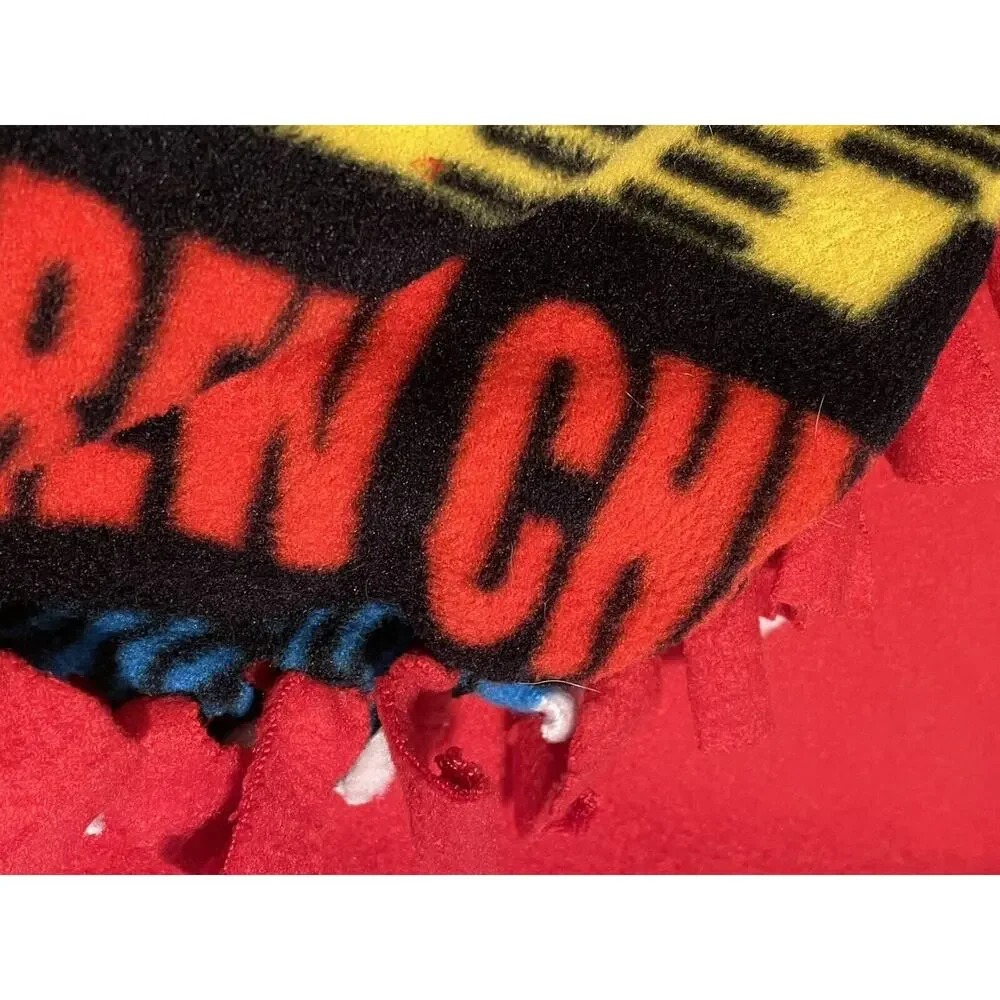 NASCAR Fleece Throw Stadium Blanket Hand-tied Knotted Thick 54” x 63” Excellent!